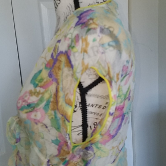 Kimchi Blue VNeck Floral Sheer Swim Cover - Picture 4 of 5